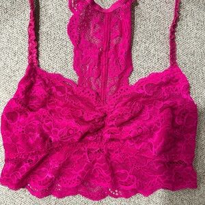 PINK Victoria's Secret l Hot Pink Lace Bralette
